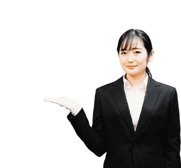 案内する女性