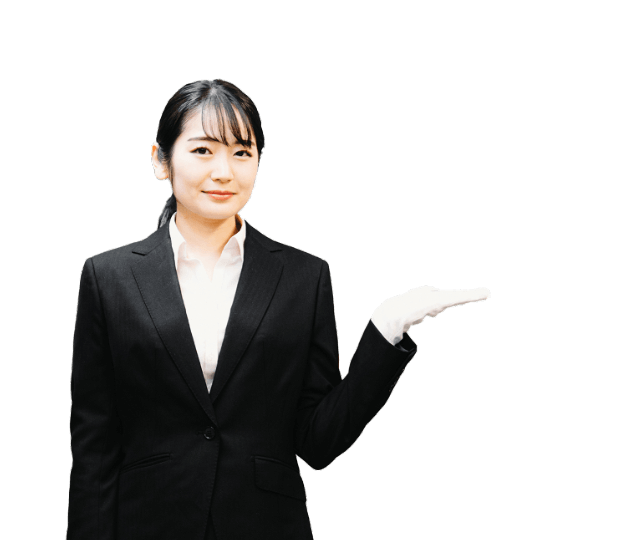 案内する女性